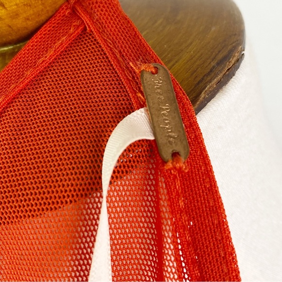 Free People On The Weekend Flowy Bell Sleeve Blouse Persimmon Red Sm NEW NWT - Picture 12 of 12